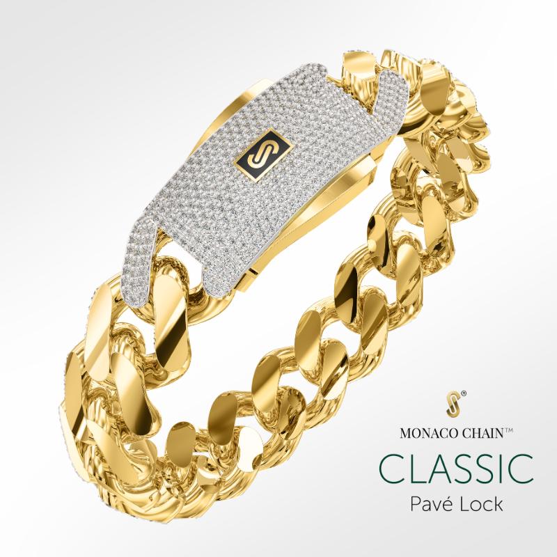 Monaco Chain Classic Pavé Lock Collection