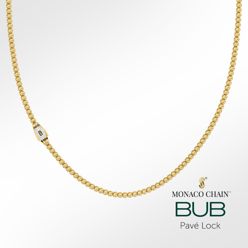 Men's Necklace - Monaco Chain BUB Pavé Lock