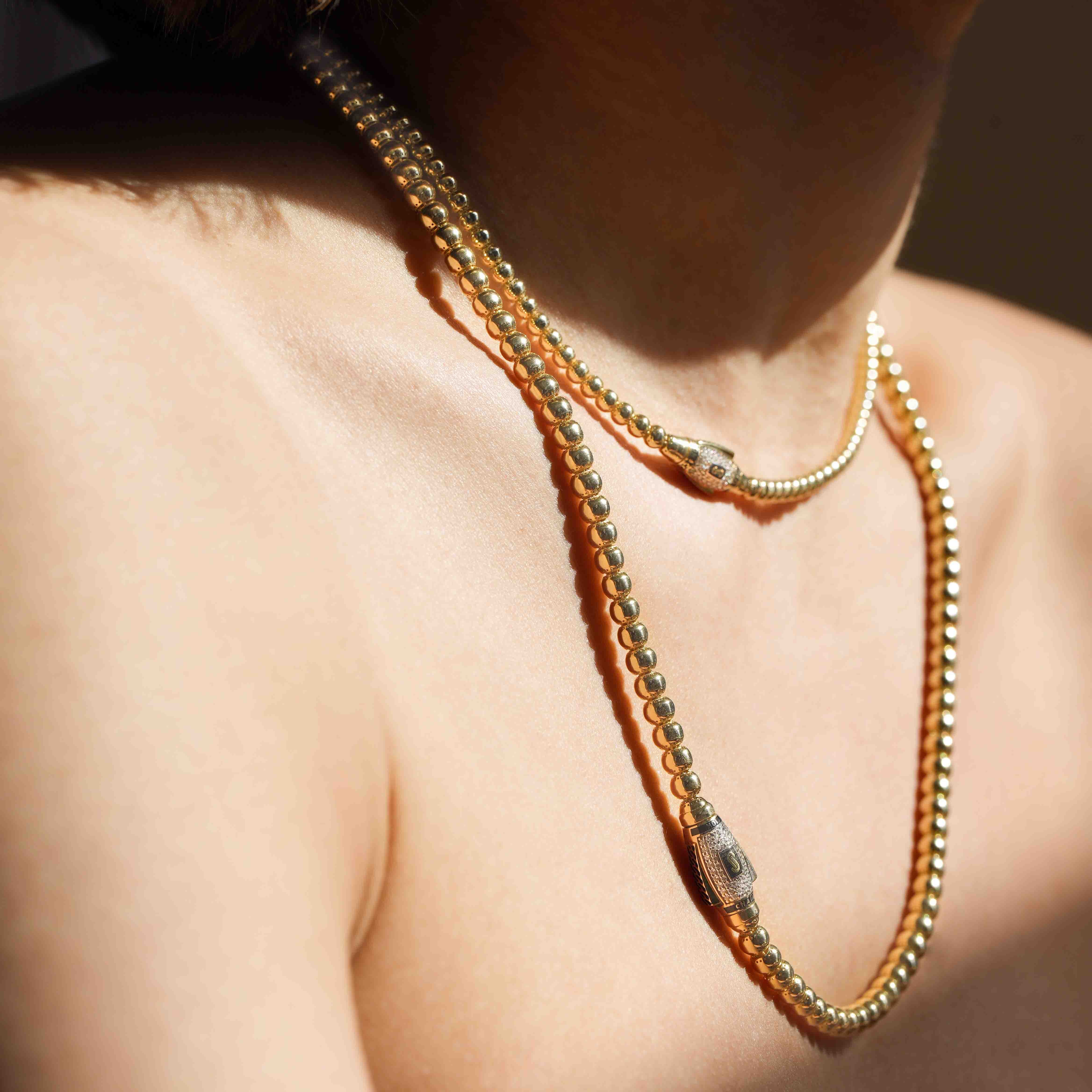 Women's Necklace - Monaco Chain BUB Pavé Lock