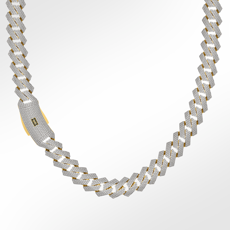 Men's Necklace - Monaco Chain EDGE Full Pavé