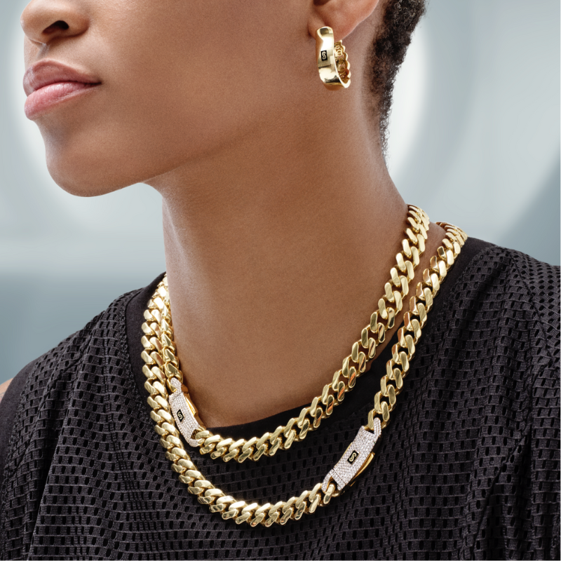 Women's Earrings - Monaco Chain HOOP Plain