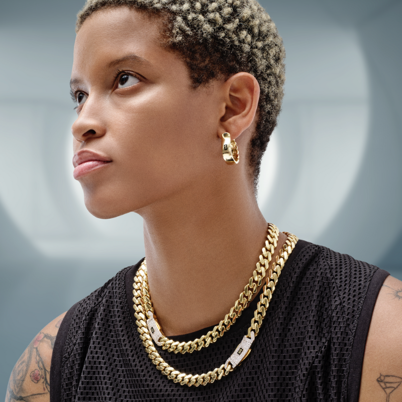 Women's Earrings - Monaco Chain HOOP Plain