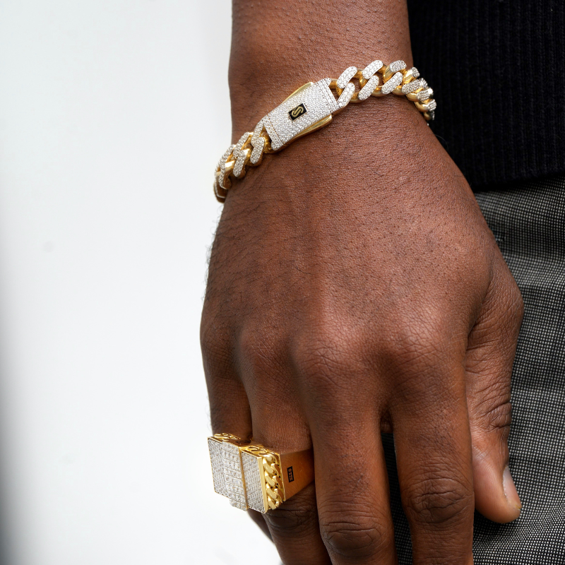 Men's Bracelet - Monaco Chain CLASSIC Full Pavé