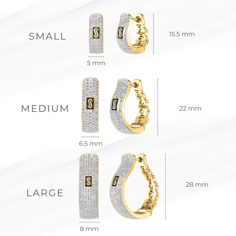 Women's Earrings - Monaco Chain HOOP Pavé Lock