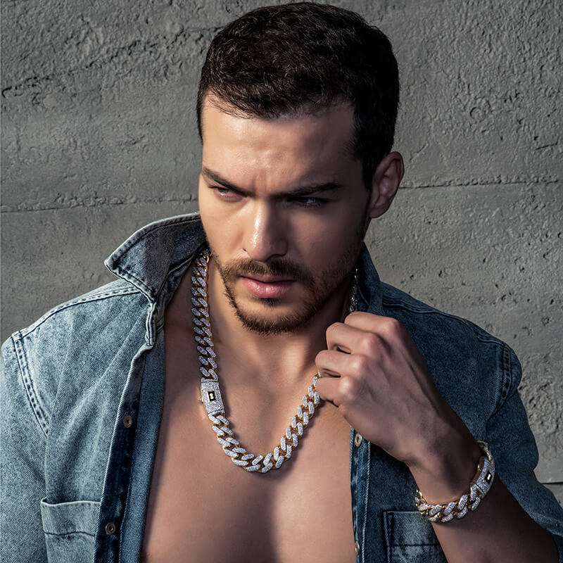 Men's Bracelet - Monaco Chain CLASSIC Full Pavé