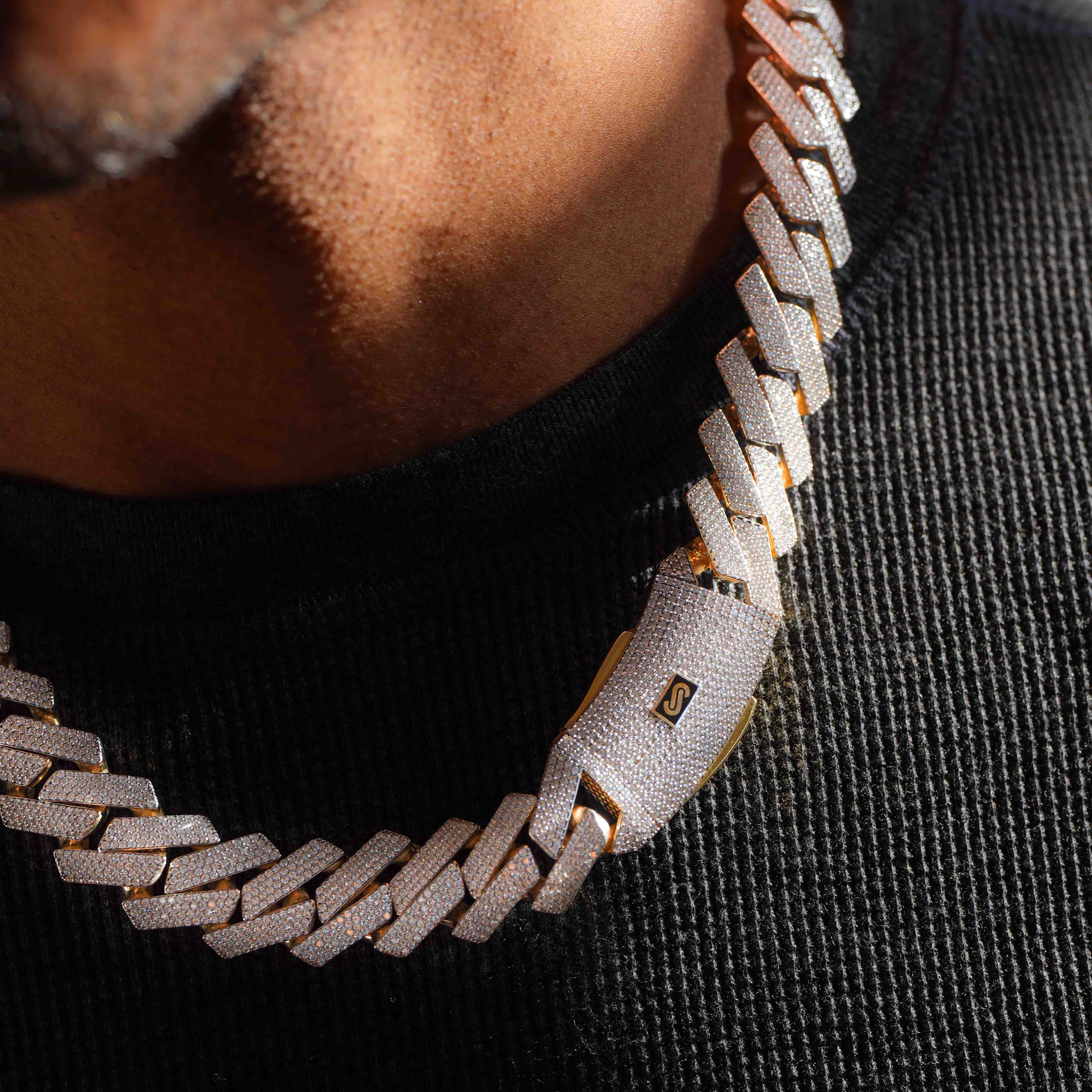Men's Necklace - Monaco Chain EDGE Full Pavé