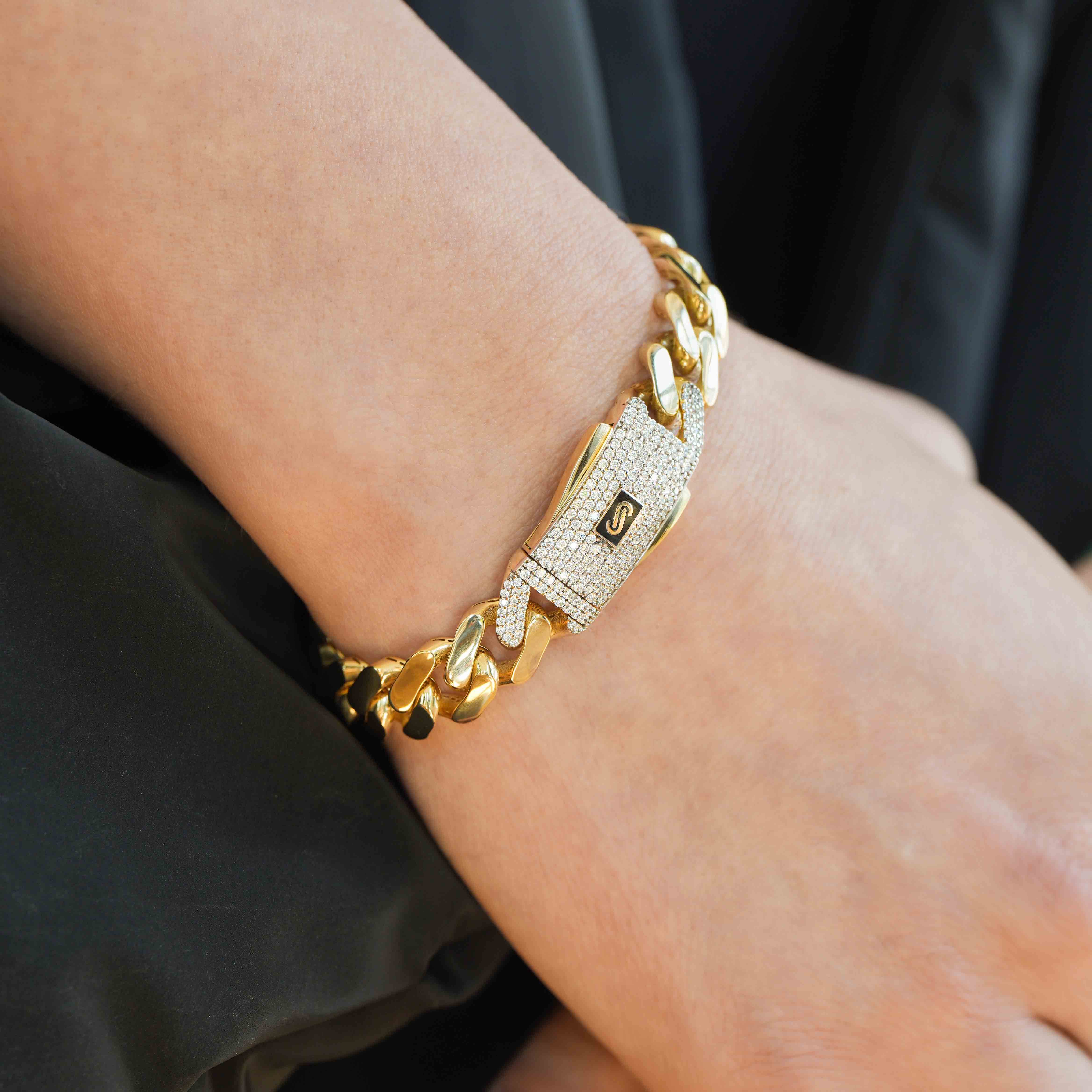 Women's Bracelet - Monaco Chain CLASSIC Pavé Lock