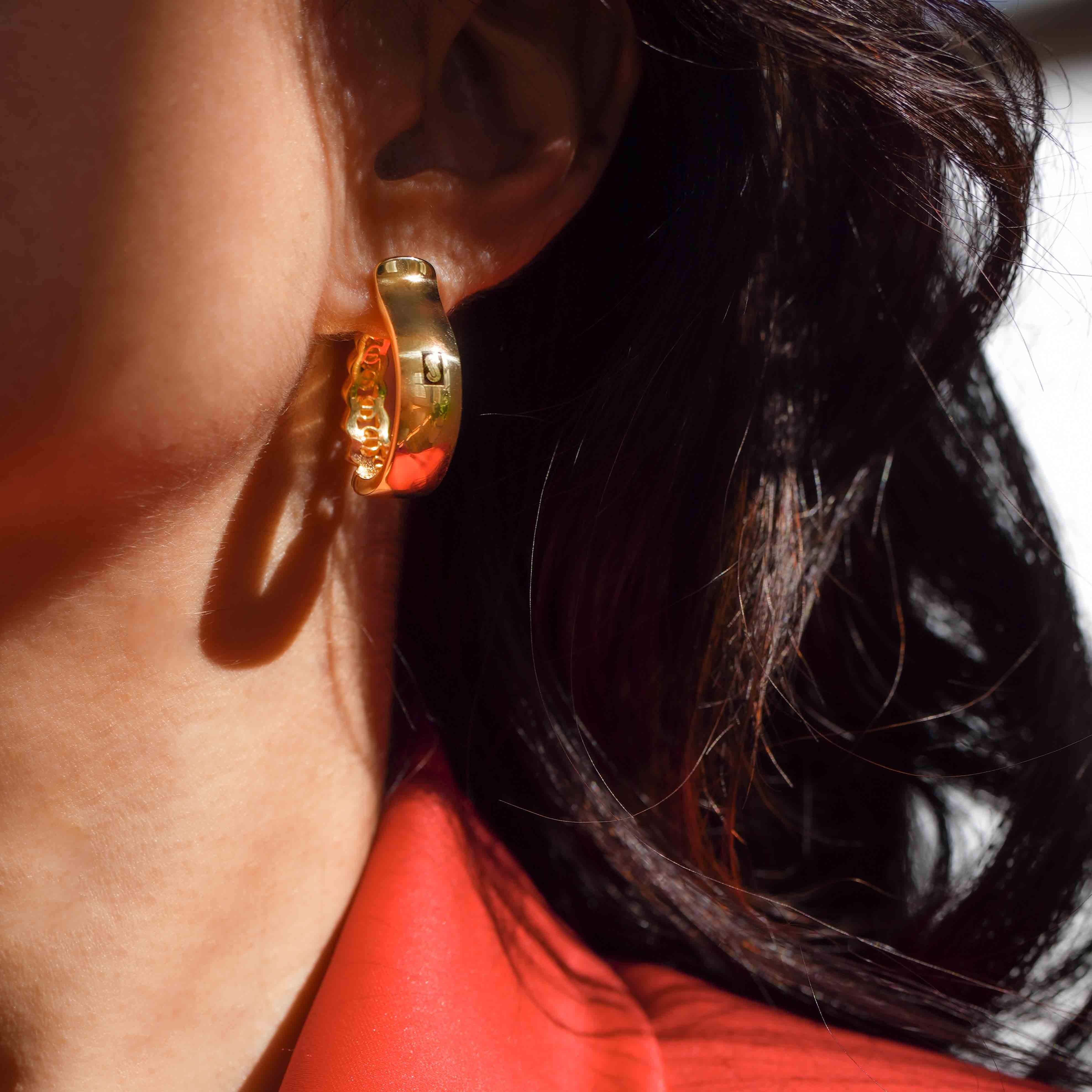 Women's Earrings - Monaco Chain HOOP Plain