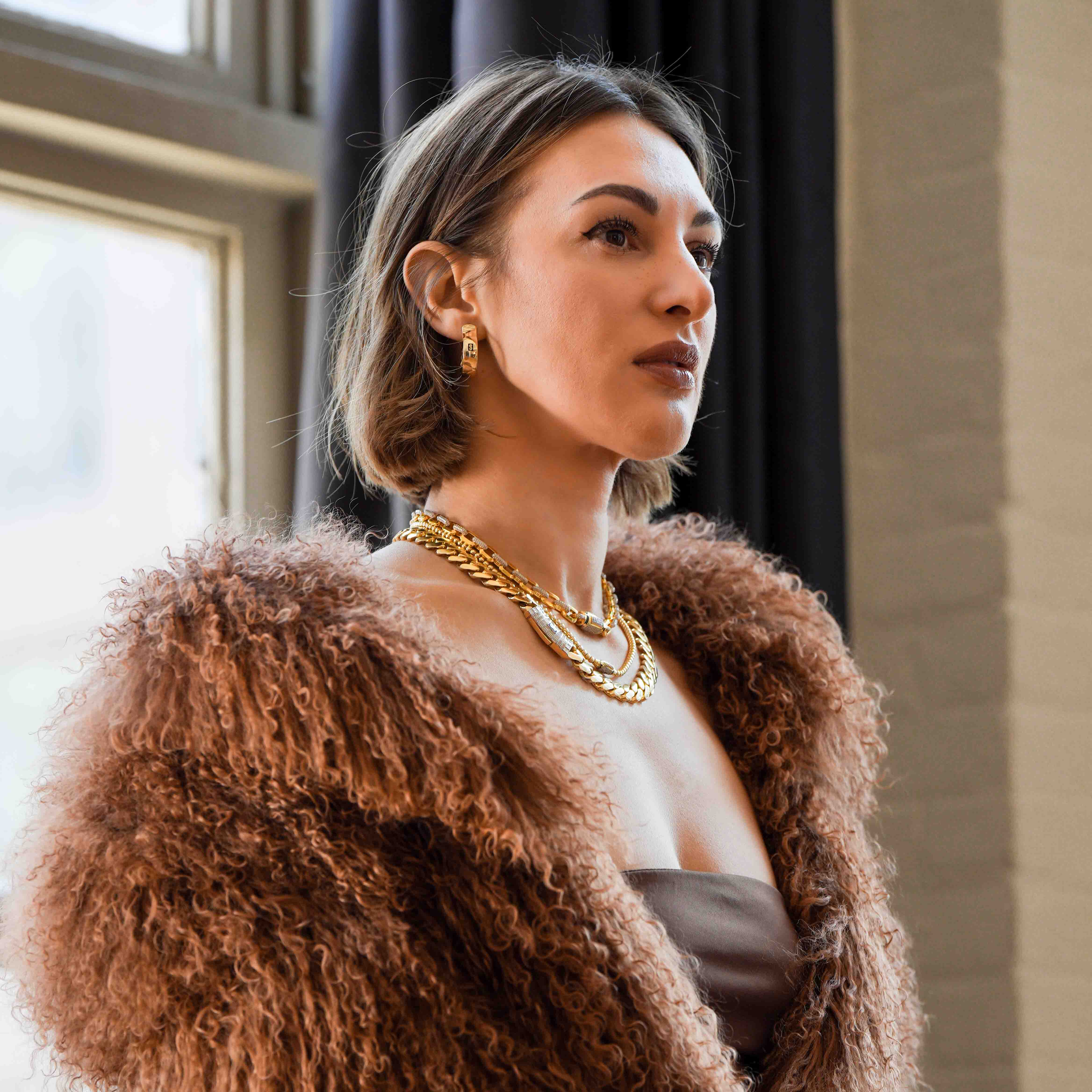 Women's Earrings - Monaco Chain HOOP Plain