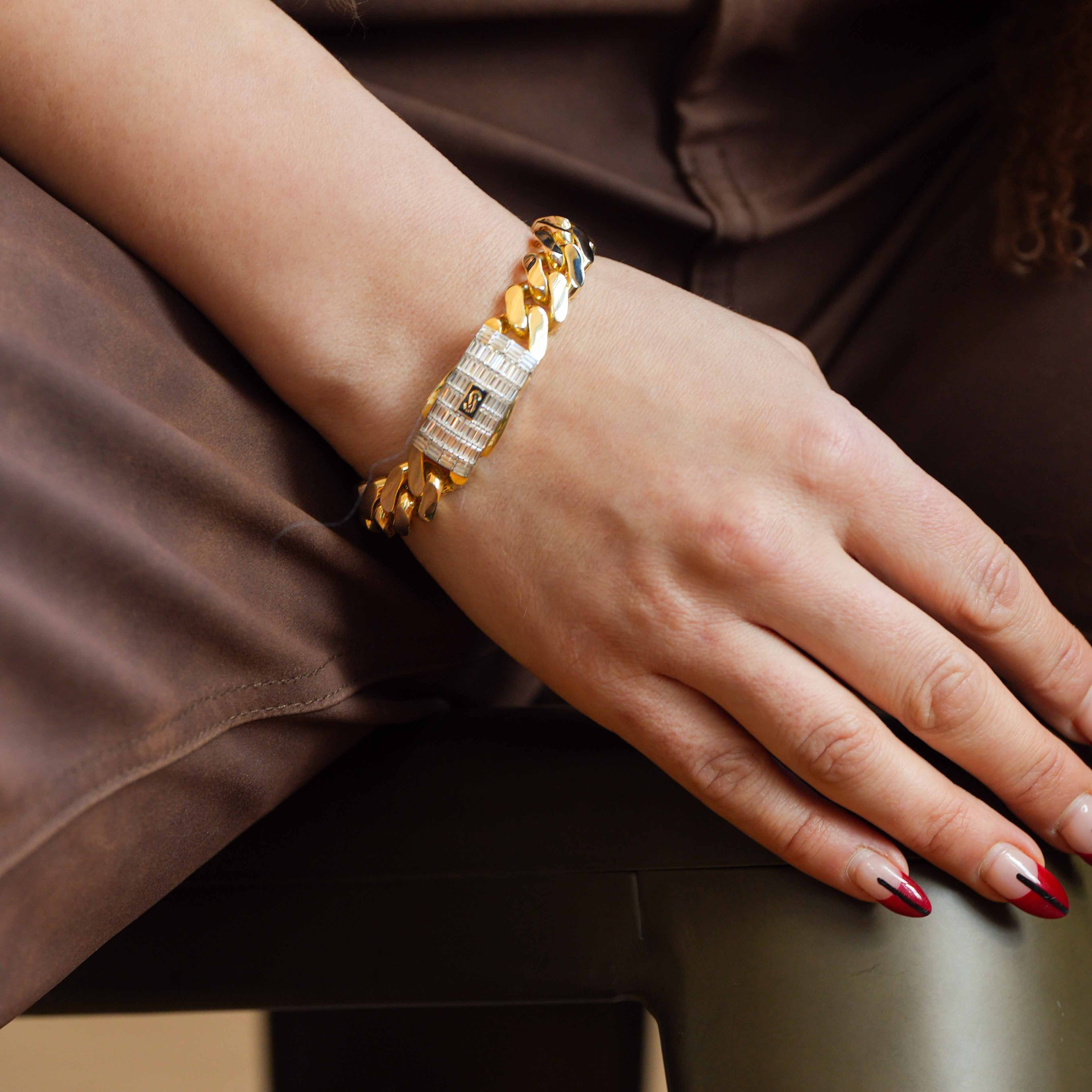 Women's Bracelet - Monaco Chain CLASSIC Baguette Lock