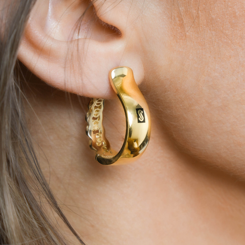 Women's Earrings - Monaco Chain HOOP Plain