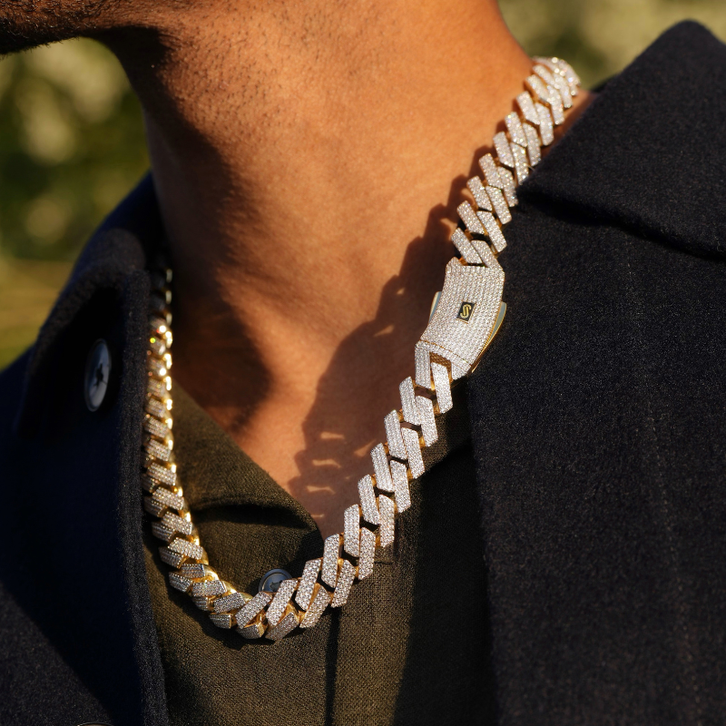 Men's Necklace - Monaco Chain EDGE Full Pavé