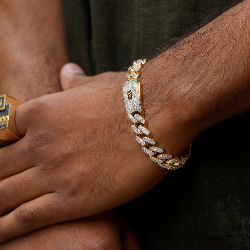 Men's Bracelet - Monaco Chain CLASSIC Full Pavé