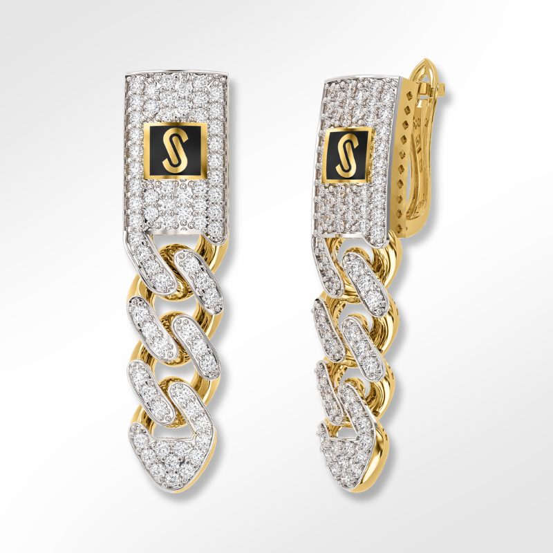 Earrings - Monaco Chain CLASSIC Full Pavé