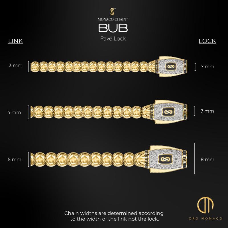Men's Bracelet - Monaco Chain BUB Pavé Lock