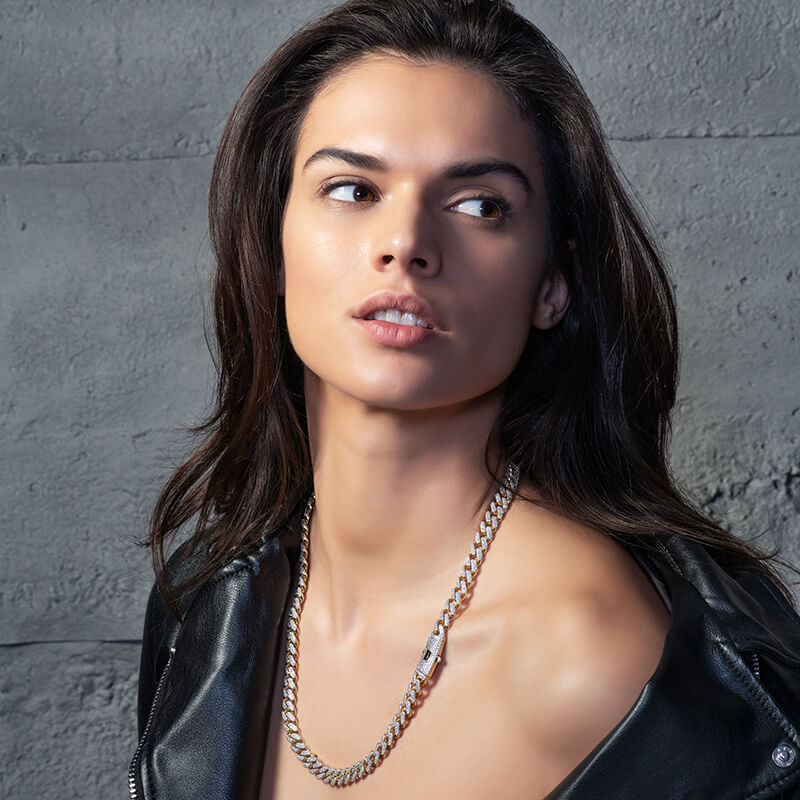 Women's Necklace/Choker - Monaco Chain CLASSIC Full Pavé